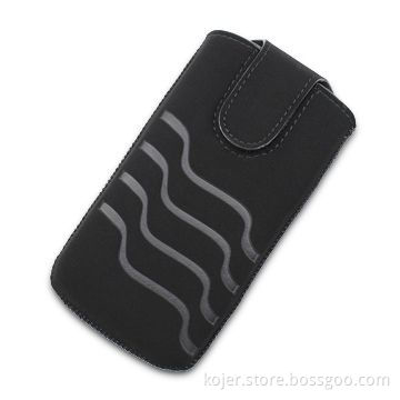 Mobile Phone Pouch with Retractable Pull-tab, Made of Frosted Material with Velcro Closure